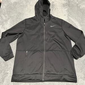 Nike Therma-FIT Hoodie Mens XL Black Full Zip Fleece Athletic Jacket CU6231-010